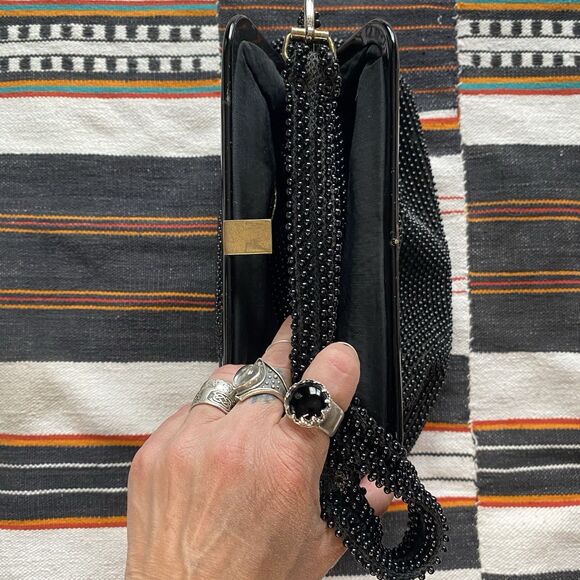 Vintage 40’s/50’s Corde Bead Handbag. Black Beaded With Gold Hardware. Rare. - Picture 15 of 16
